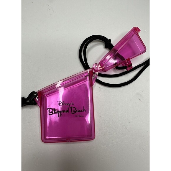 Disney Lanyard Blizzard Beach Pink Translucent Safe Holder Water Resistant Pool - Picture 6 of 11
